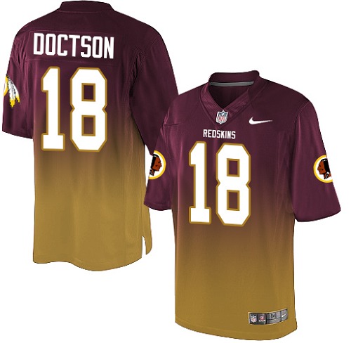 Men's Elite Josh Doctson Nike Jersey Burgundy Red/Gold - #18 Fadeaway NFL Washington Redskins